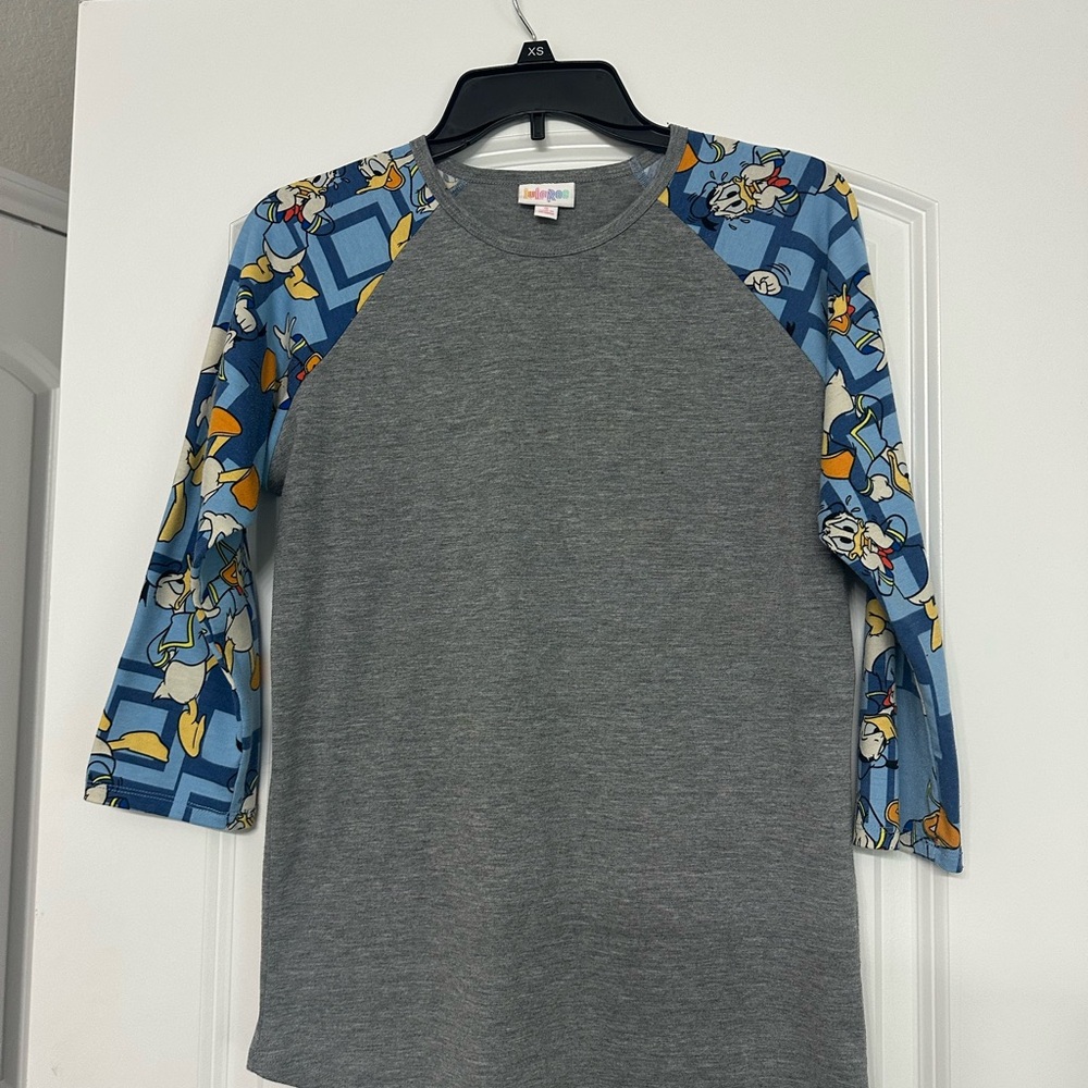 Disney Lularoe Gray and Blue Raglan Shirt